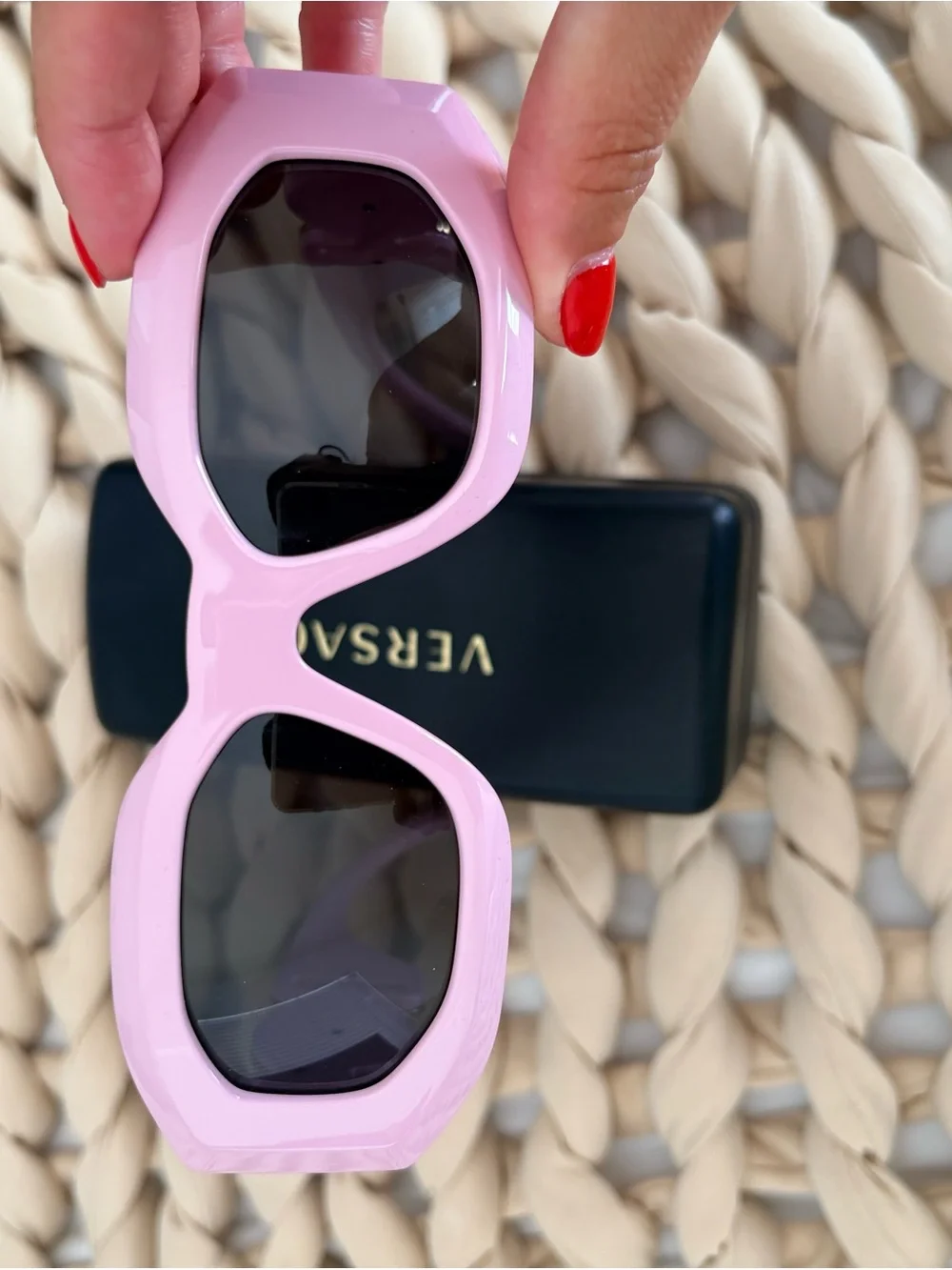 Versace Pink Frame Sunglasses